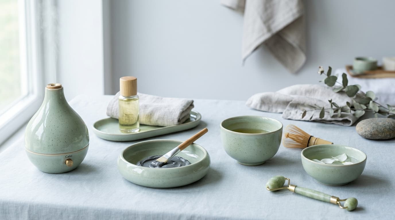 Spa and wellness ceramic accessories such as oil bowls, diffuser vessels, and serene ceramic containers